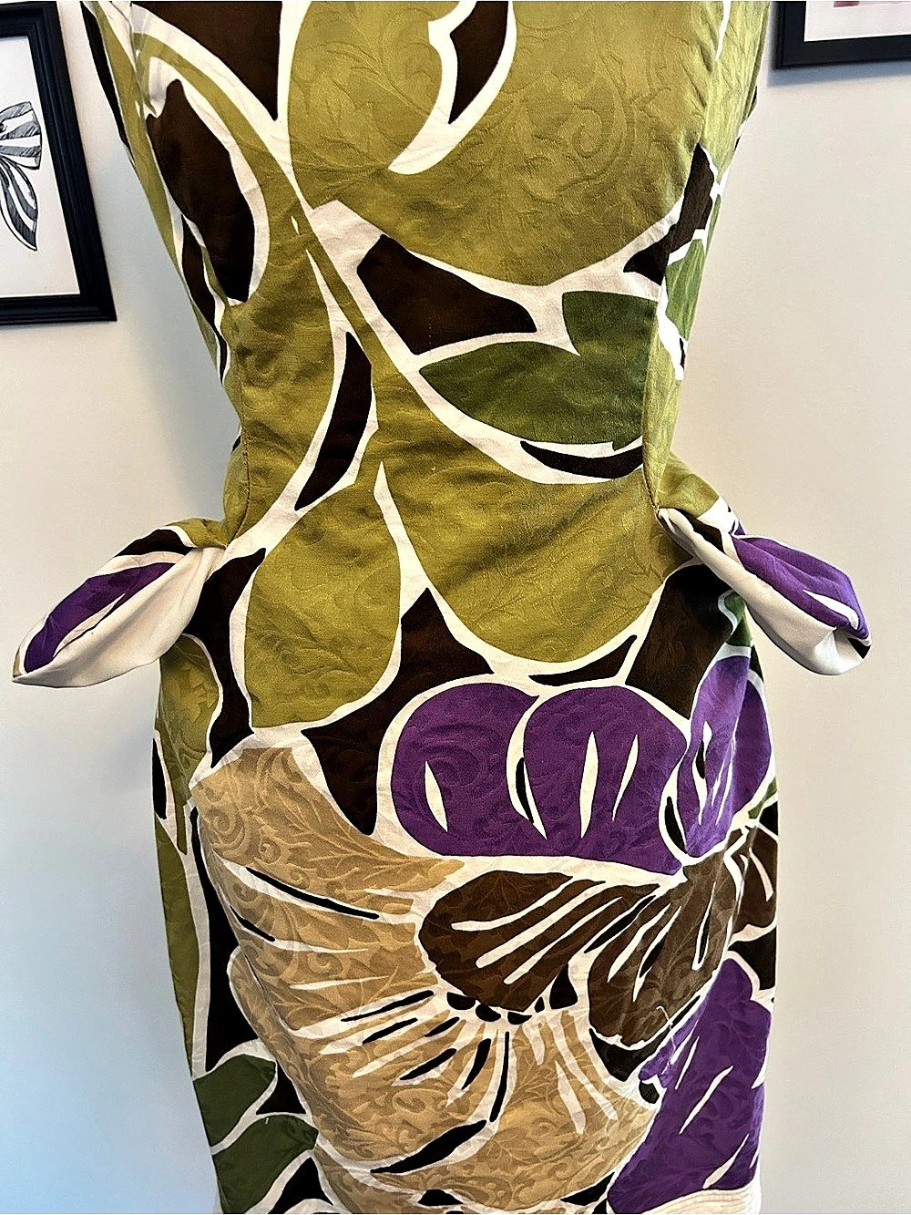 Floral Dress in Green & Purple - Picture 3 of 8